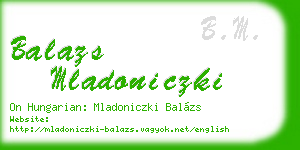 balazs mladoniczki business card